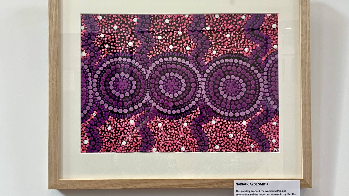 One of the works commissioned in 2023 by UOW, by Batemans Bay High School student Nakiah-Jayde Smith. Photo Nicola Bath.