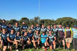 Fresh off the field and victory in hand - the Moruya Sharks are back. Photo supplied.