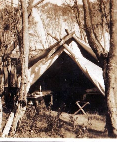A rough bush camp in such a scenic setting was a happy home for some when the weather was good.
