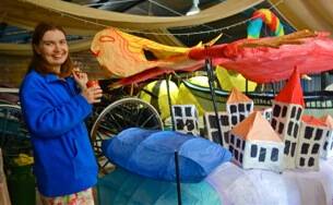 The floating river lantern, Clara's Dream, did Workability art crew ARTZILLA proud at Riverlights on Friday, October 30.