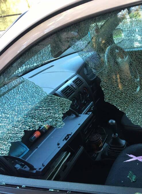 WARNING: April Knox warns drivers of smash-and-grab thieves.