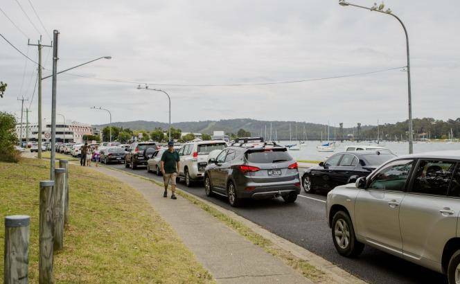 Heavy traffic: Holiday makers head home through Batemans Bay this week. Pete Ward of Coila says the heavy traffic in Moruya was unacceptable. Photo: Jamila Toderas