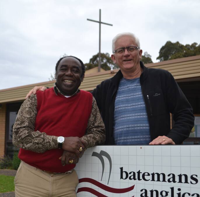FAITHFUL FRIENDS: Archbishop Ben Kwashi of the Nigerian city of Jos and Batemans Bay Anglican minister Colin Walters. 