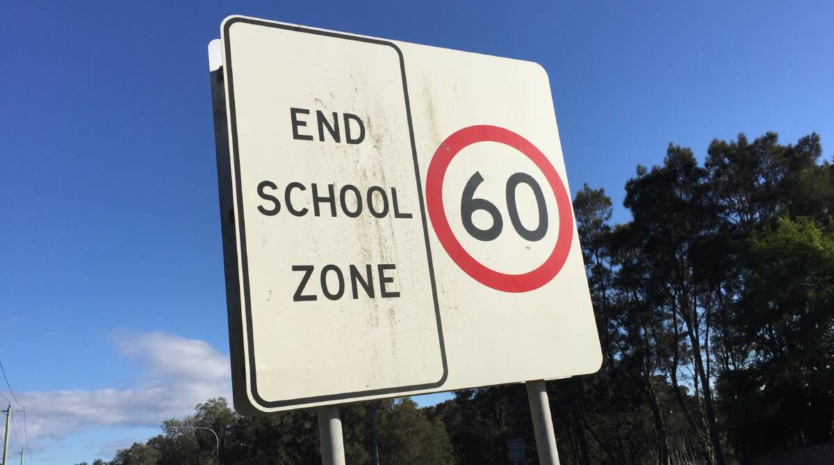 SPEED SPECULATION: The 60km/h speed limit sign on Beach Road next to the Shell-Coles petrol station at Batehaven. 