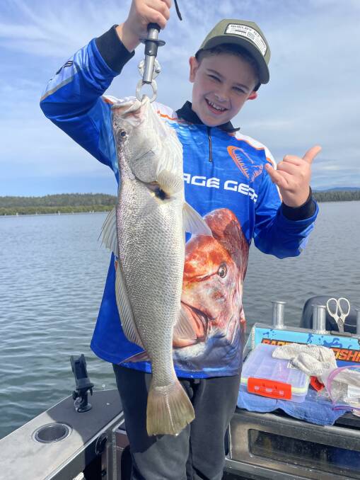Fernando from Bowral proudly shows off his first-ever catch, a beautiful jewfish! Picture supplied