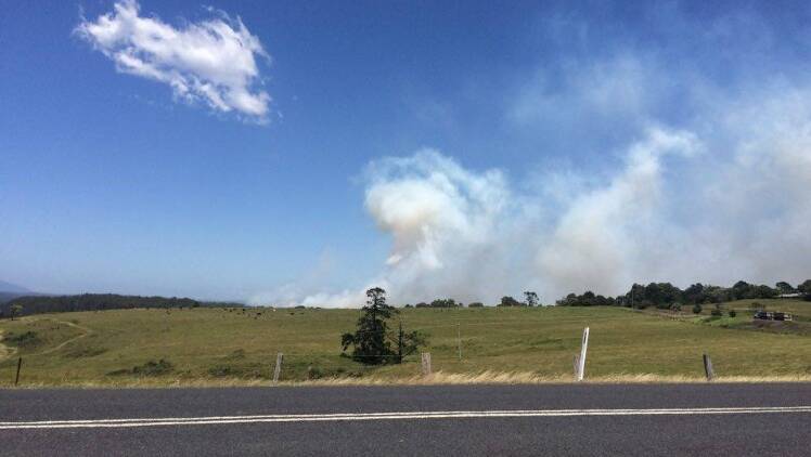 Smoke from the fire. This photo was taken from the Tuross Head intersection by Laura May Cupitt. 