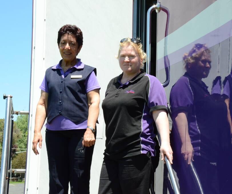 GET CHECKED: Radiographer Fazila Bakharia and receptionist Luina Whiley will be in Moruya with the BreastScreen van until December 11. 