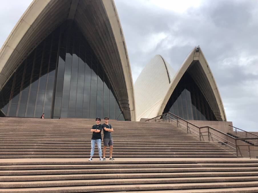 OPERA HOUSE: Marcello Orsenigo visits the Sydney Opera House with his host family, the O'Keeffes.