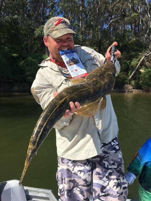 WINNING FISH: Luke Cathor fished the informal, catch-and-release flathead fishing competition on Wallaga Lake on Sunday and came away with the longest fish at 81cm. Well done Luke!