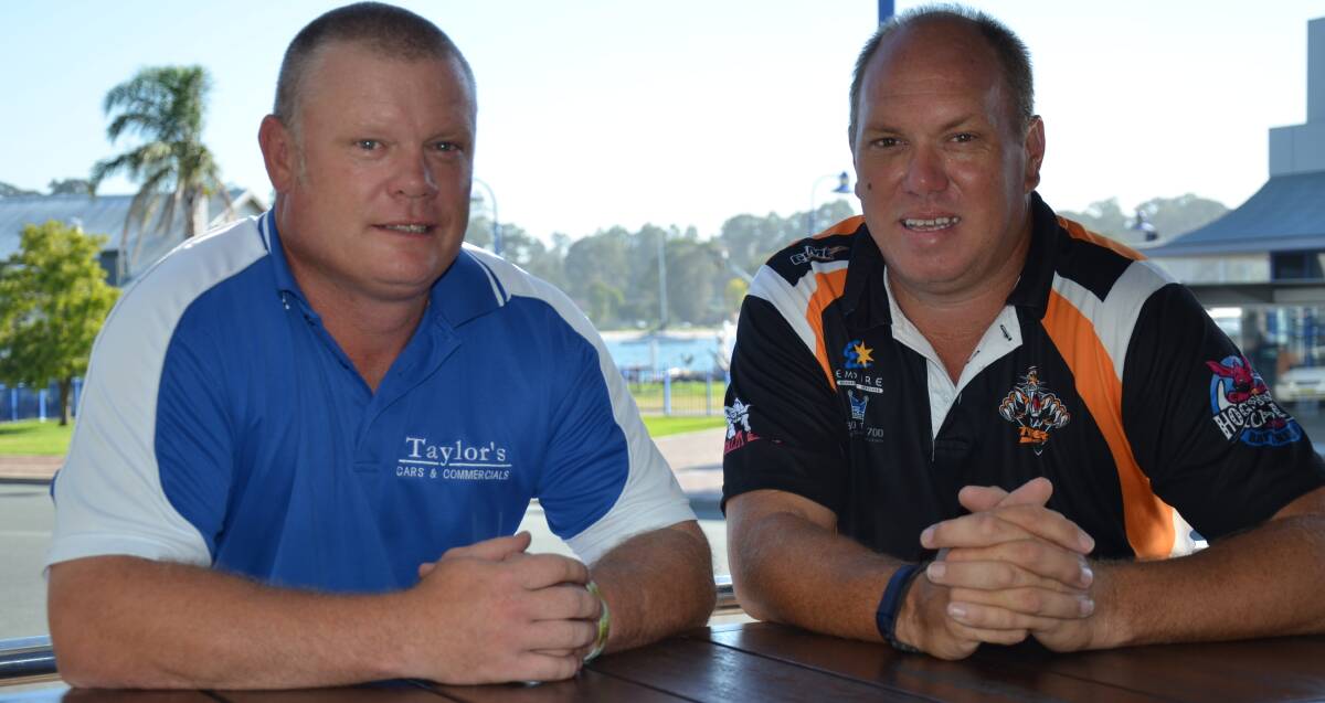BIG DECISION: Bay Tigers Juniors coach and committee member Justin Taylor discusses the move to Group 16 with club president John Green.