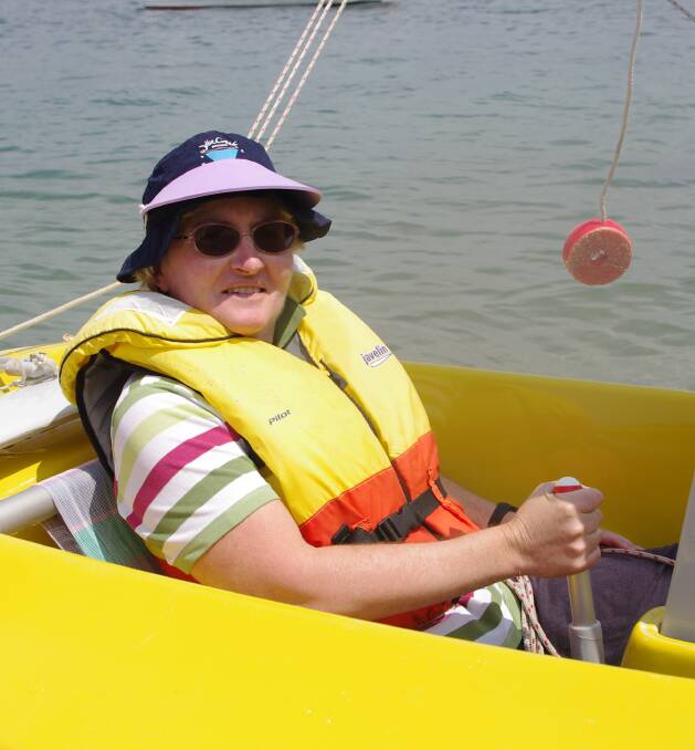 IN COMMAND: Cathy Oliver after sailing solo on the Clyde on Monday.