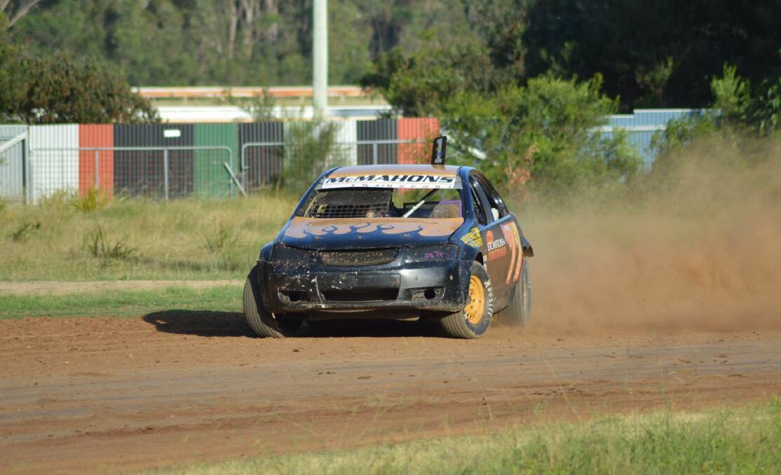 SIDEWAYS: Dave Clapson drifts around a corner at a previous meeting at Moruya Speedway. Racing starts at 5pm on Saturday.