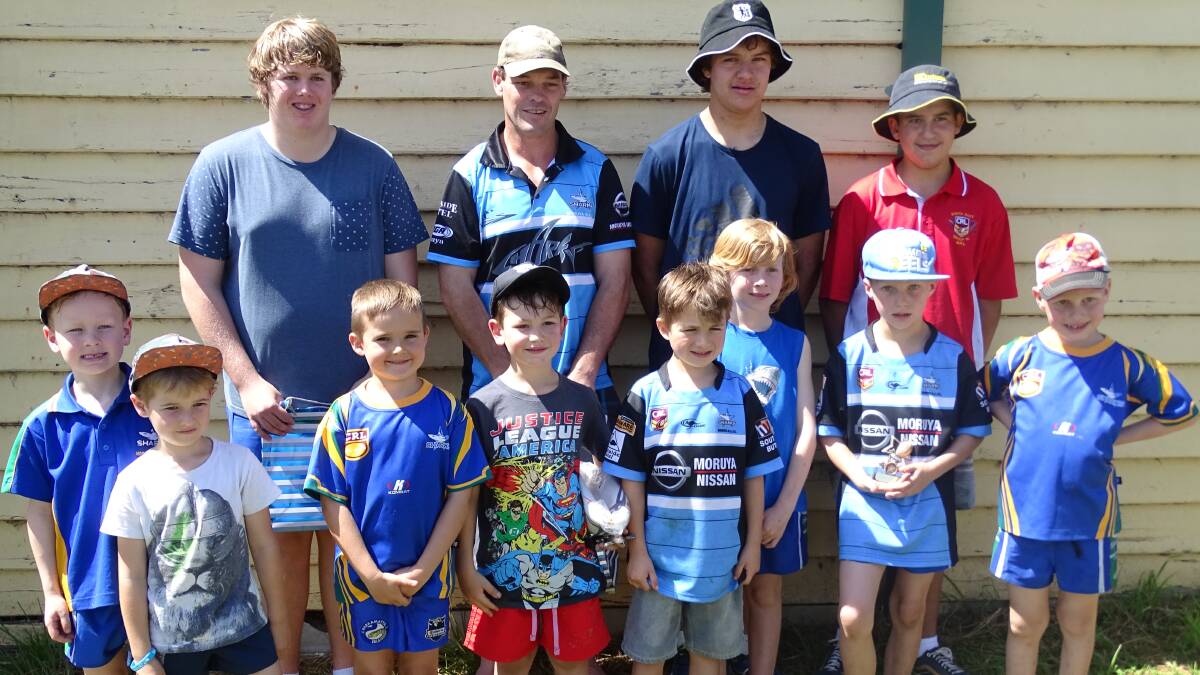 SMALL FRY: Moruya Tuross Sharks mini players and coaches celebrated their season with fun games at the club's presentation day on Saturday.  