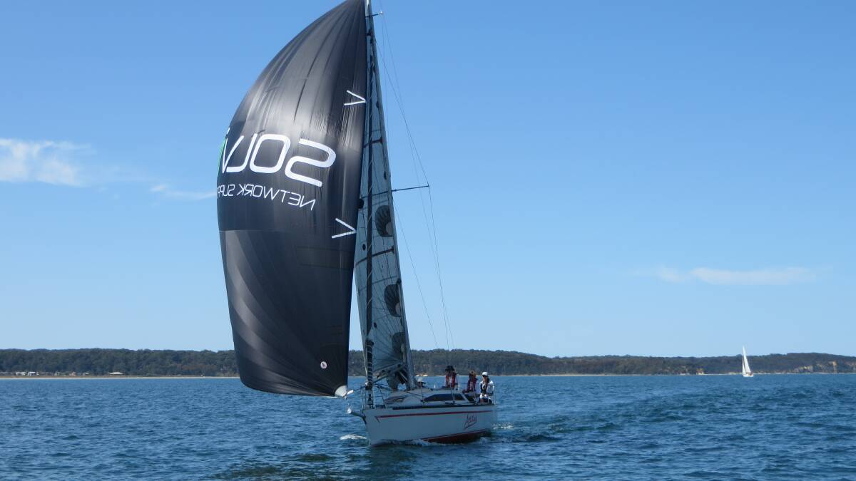 ON THE WIND: Attitude, an Adams 10.6 skippered by Simon Byrne, sails in the Batemans Bay Sailing Club's Bay Cup 4 in November.