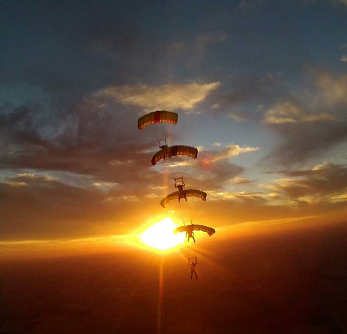 FREE FALLING FORMATION: The K4 canopy team in action.