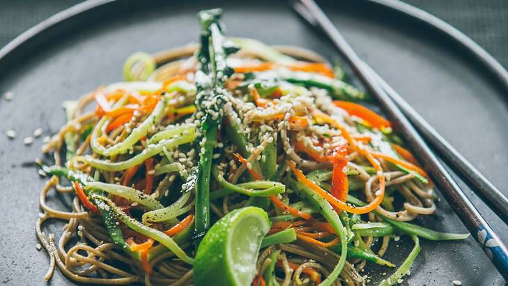 Deliciously tender: Broccoli stem noodles. Photo: Cole Bennetts