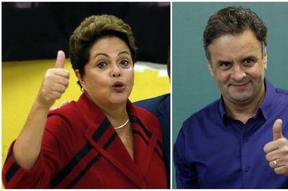 Contrasting policies: Dilma Rousseff (left), of the Workers' Party, and Aecio Neves, of the Social Democratic Party. 