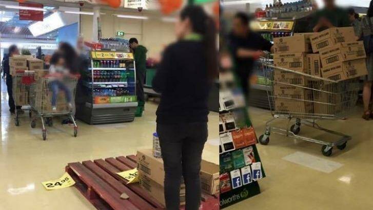 Jessica Hay's photograph of people bulk buying baby formula is hitting viral status. Photo: Supplied