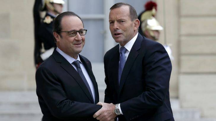 Prime Minister Tony Abbott met with French President Francois Hollande during his visit to Paris last month.  Photo: PHILIPPE WOJAZER