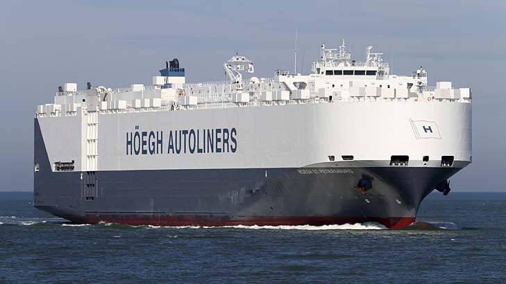 Norwegian car carrier Hoegh St Petersburg reached the search area on Thursday night. Photo: AP