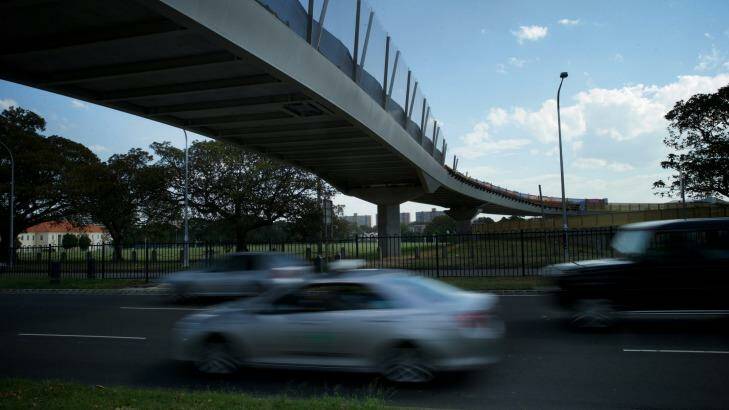 Few fans: The Albert "Tibby" Cotter Bridge over Anzac Parade, opposite the SCG. Photo: Wolter Peeters