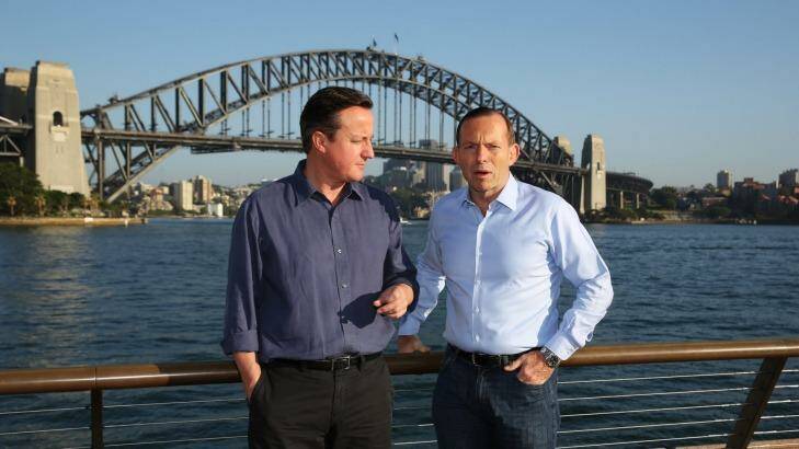 British Prime Minister David Cameron and Australian Prime Minister Tony Abbott. Photo: Supplied
