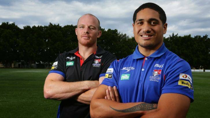 Young gun: Sione Mata'utia (right) and Beau Scott have been named in the Kangaroos squad. Photo: Peter Stoop