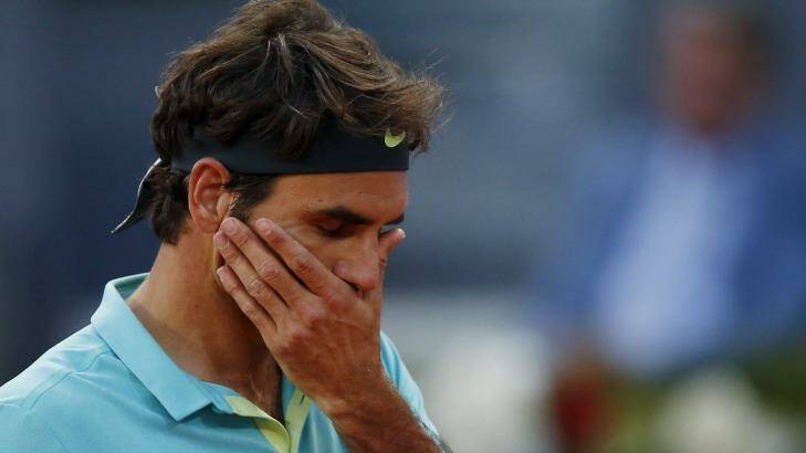 Roger Federer reacts during his match against Nick Kyrgios Photo: Susana Vera