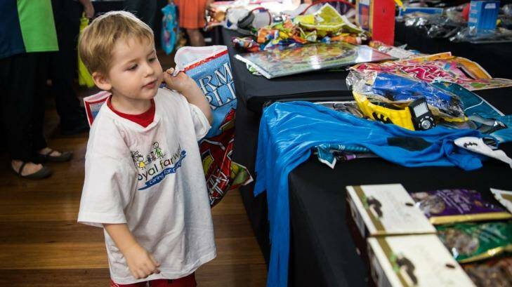 Brax Anderson, from Young, was one of the children from Royal Far West and Westmead Childrens' hospitals at the showbag launch. Photo: Edwina Pickles