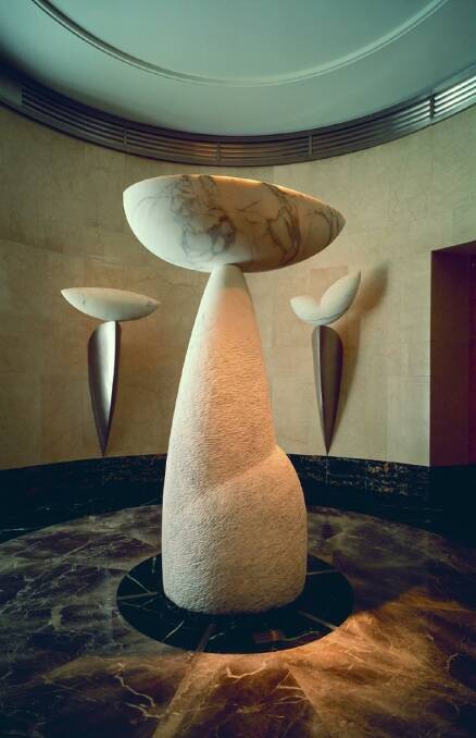 <i>Night Sea Crossing</i>, 1992, made from marble, is displayed at Chifley Tower, Sydney.