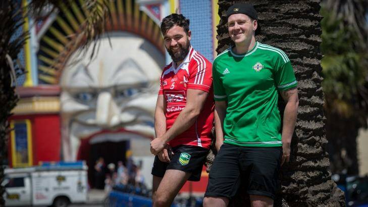 Backpackers Danny Keenan, 25, and Jonny Jamieson, 24, are among a dwindling number of Irish working holidaymakers. Photo: Jason South