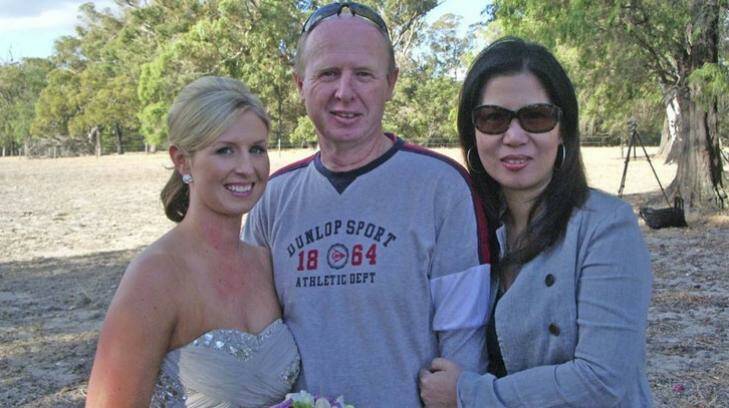 Jane Farnell (left) with her father David and his wife Wendy. Photo: via Bunbury Mail