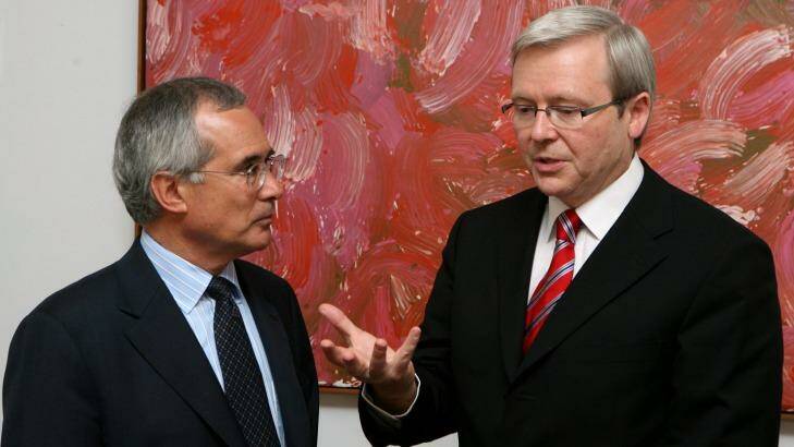 Lord Stern meeting with Mr Rudd in 2007.   Photo: Peter Morris