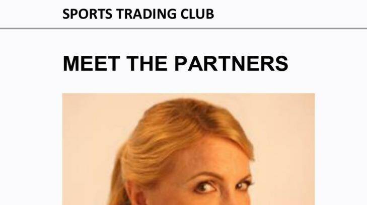 Former high profile defence lawyer Leigh Johnson as seen in Sports Trading Club website. Photo: supplied