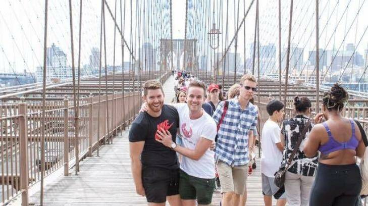 Al Jedlin (right), holidaying in New York City earlier this year.
 Photo: Supplied