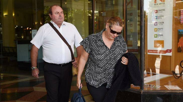Amanda Ridden's parents Wayne and his wife leave court after their daughter's sentencing.  Photo: Kate Geraghty