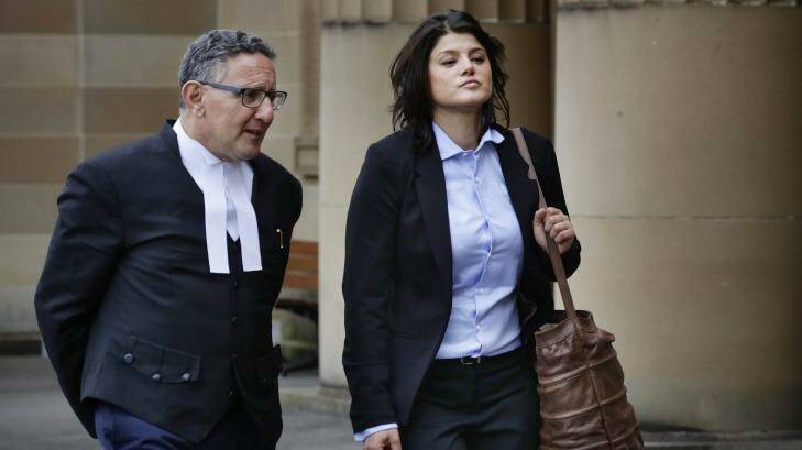 Self defence: Katherine Abdallah with her barrister Gregory Stanton at an earlier court hearing on February 4. Photo: Jessica Hromas