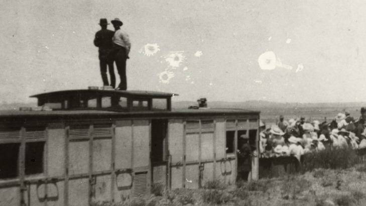 The Manchester Unity picnic train attacked by 'Turks' at Broken Hill on New Year's Day 1915. Photo: Broken Hill City Library
