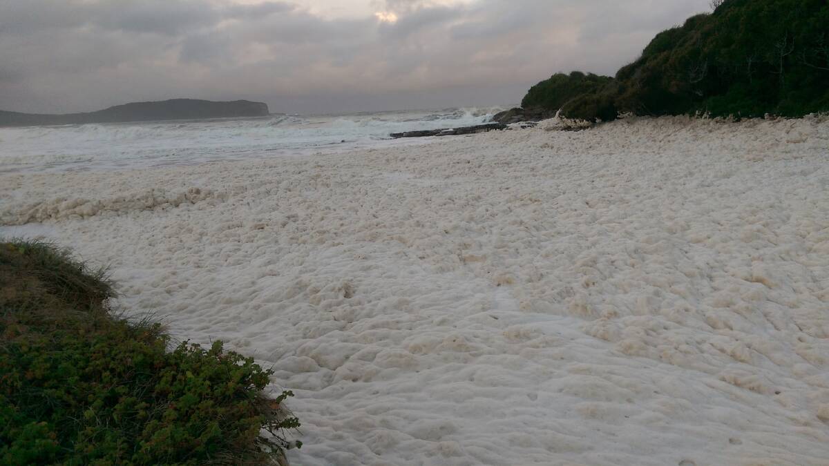 Durras resident John Perkins sent these images of beach foam in the north of the Eurobodalla on Wednesday, August 26.
