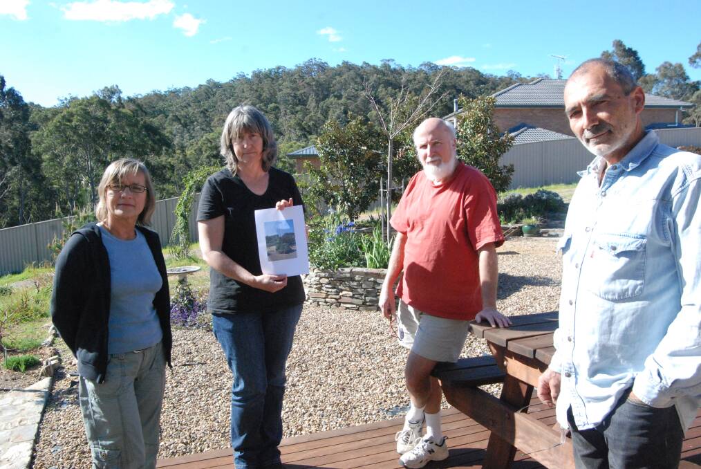 TOWER TROUBLE: North Batemans Bay residents Mary Randall, Roz and Ralph Holmes and Richard Wadani are concerned about the effects of a proposed tower. File Picture.