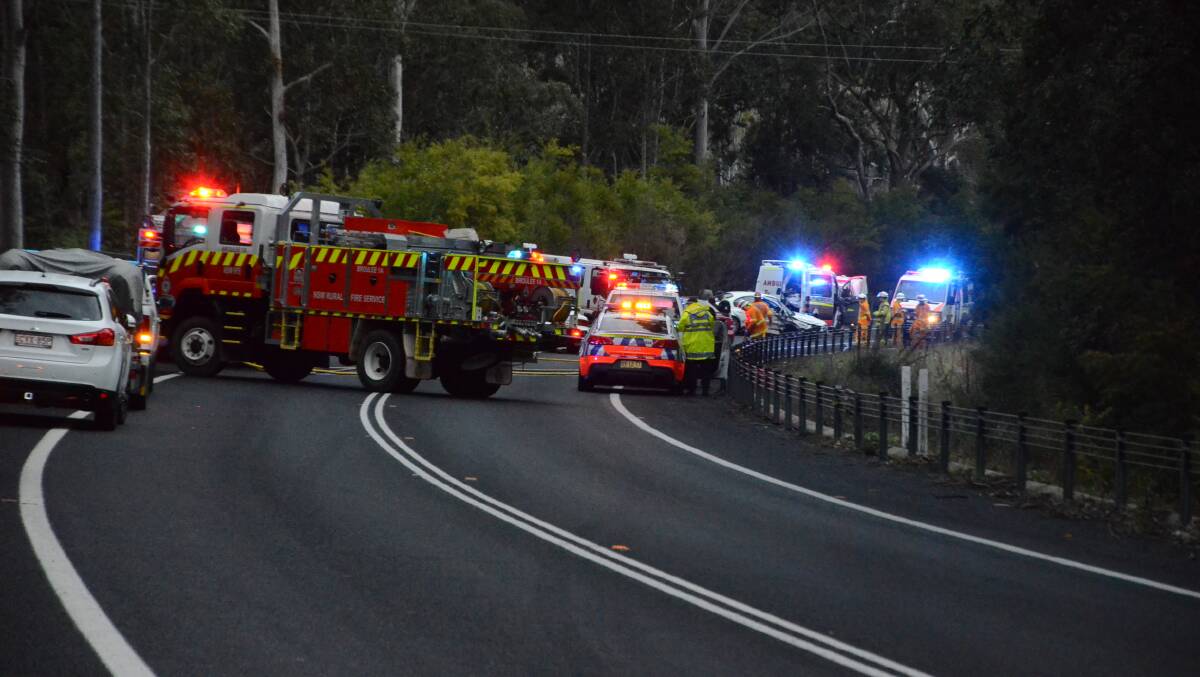 The scene of the accident north of Moruya.