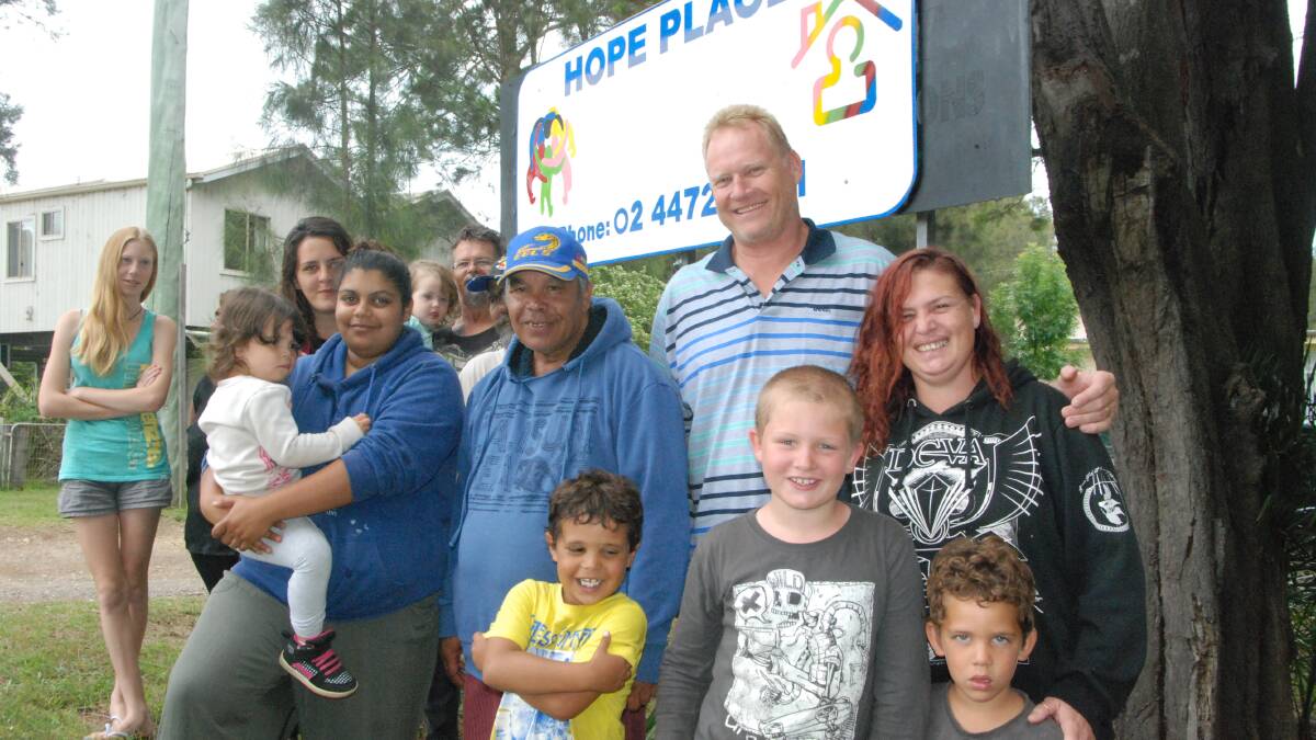 NEEDING HOPE: Hope House residents Jessica Maxwell, Talisha Cluss, Lucy Roberts, Renee Chatfield, Dakota and Keith Sims, Mick Reynolds, Clark Chatfield, Keayme Williams, Tommy Skou (Hope Place manager), Presden and Rachael Keft and Jamal Williams hope the facility will remain open.
