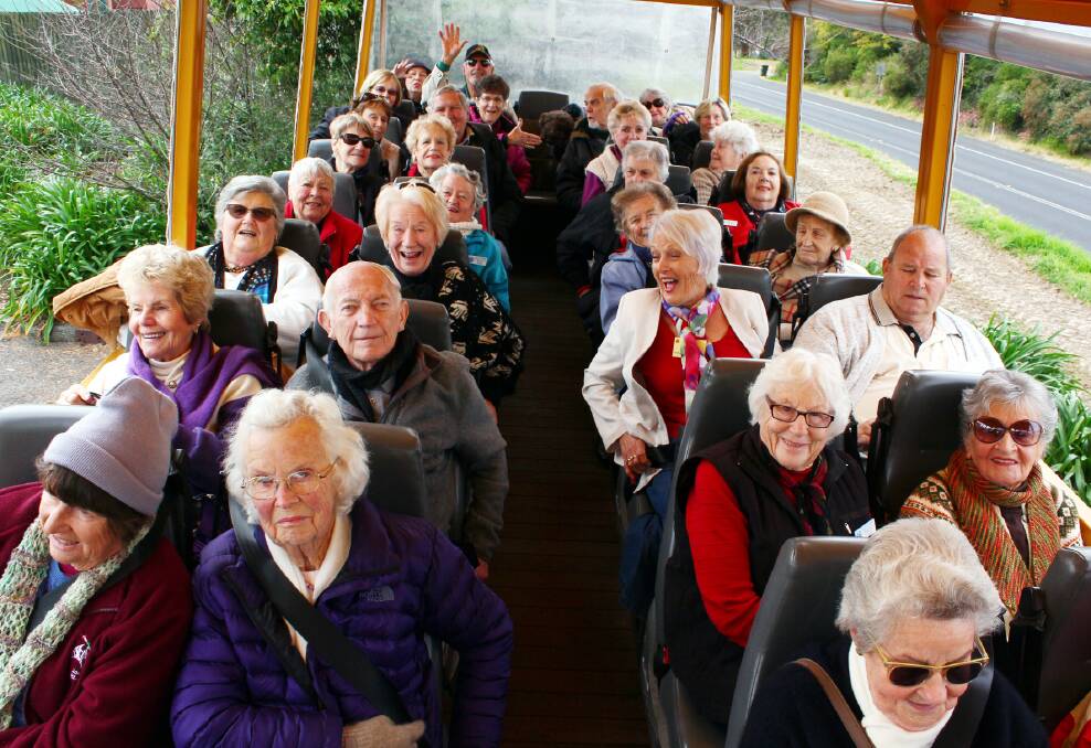 Bay Probus members on board Bigfoot during the climb to the summit of Mount Coolangatta.