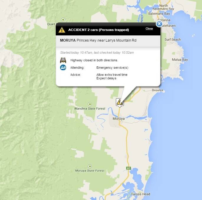 Live Traffic NSW map. 
