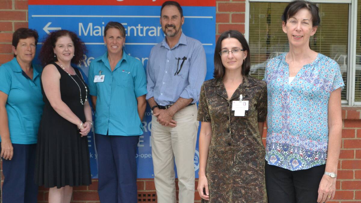 NEW STAFF: Moruya Hosiptal sub-acute senior Speech Pathologist Miriam Staker, Emer O’Callaghan from the Rural Doctors Network, Occupational Therapist manager Lisa Reade, Dave Karlson from the Rural Doctors network, Speech Pathologist Virginia Agosti and senior Occupational Therapist Lesley Hart are celebrating two new staff, thank to the NSW Rural Doctors Network.  