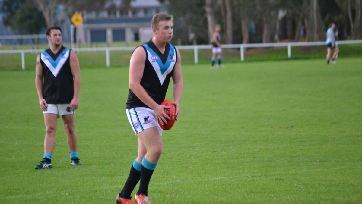 FULL FORWARD: Brendan Marshall bagged five goals in the Seahawks’ eight-point loss to ADFA on Saturday. 