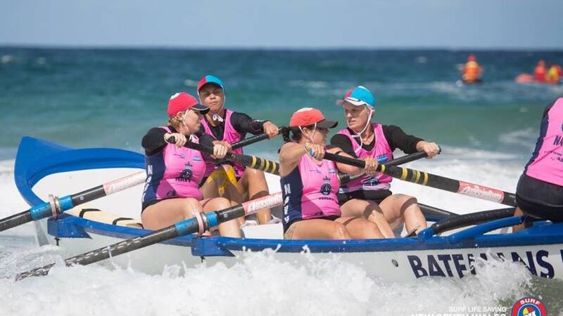 CLEAN SWEEP: The Thunderbirdz crew of Danielle Heron, Felicity Waipuka Clark, Barbara Van Luin and Tracy Innes won gold in the 160 yrs women’s surf boat event at the Australian Masters Surf Life Saving Championships.
 
