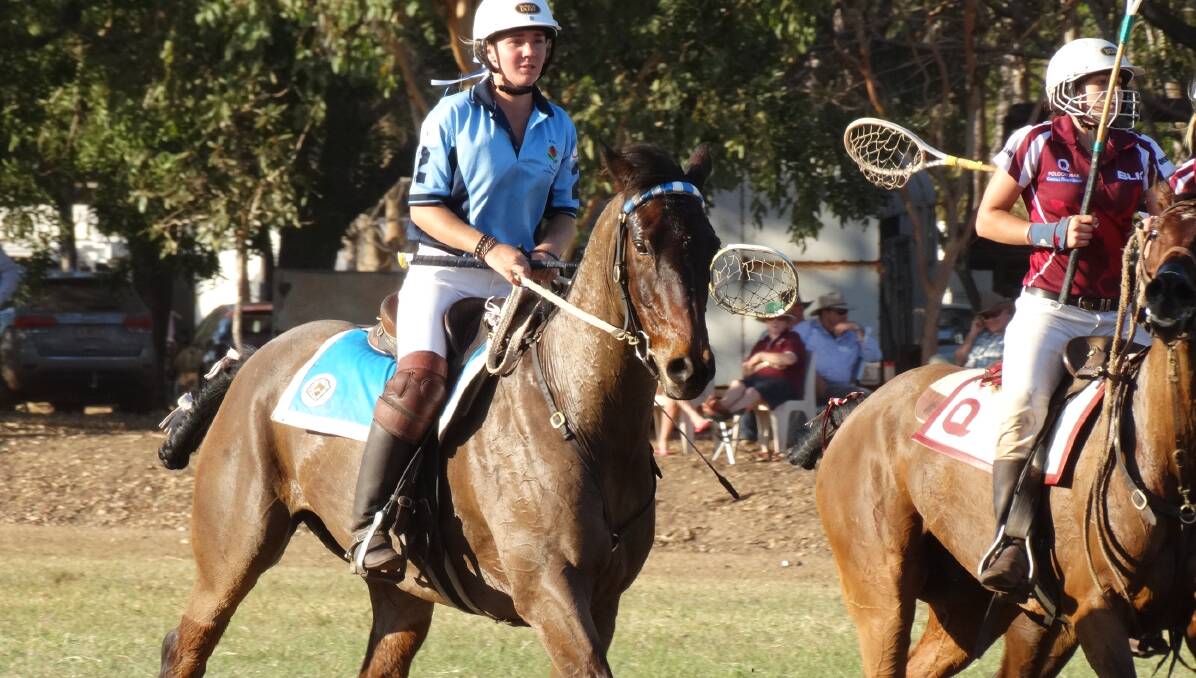 AUSSIE CHAMP: Brittany Jones on the field at the Australian Polocrosse Championships. 