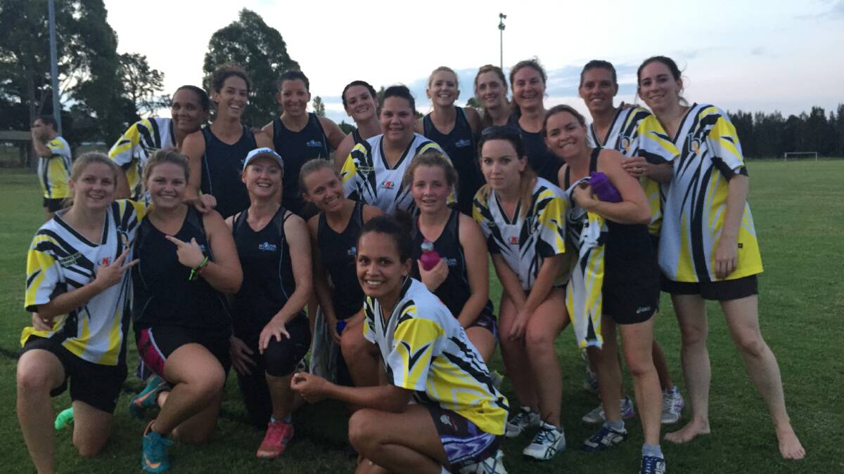 OLD FOES: The Batemans Bay and Moruya Touch Association’s open women’s teams after the match last Friday.
