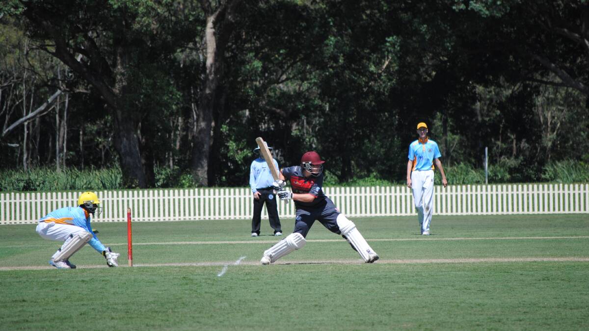 REP NOD: Tuross Head’s Tom Engelbrecht loads up to drive a Liverpool bowler in the Green Shield competition. 